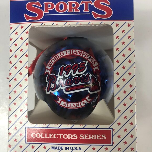 Vintage 1995 Atlanta Braves Christmas Ornament MLB Collectors Series Champions - Picture 1 of 8